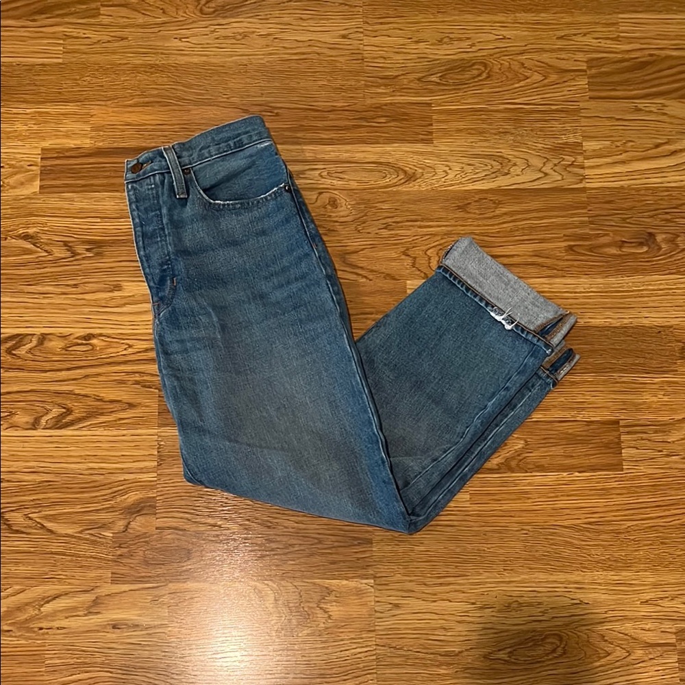 Madewell Blue Straight Leg Jeans Classic Medium Wash